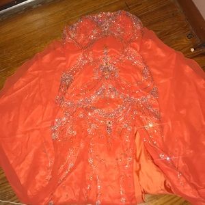 Orange prom dress long
